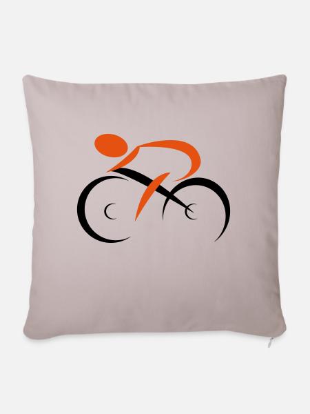 Fahrrad - Sofakissenbezug 45 x 45 cm - helles Taupe