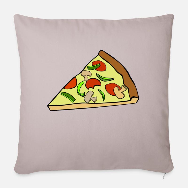 Pizza Pizzastück - Sofakissenbezug 45 x 45 cm - helles Taupe