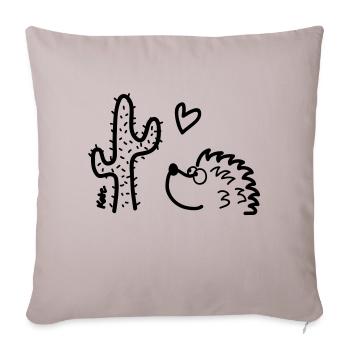 Igel in love - Sofa pillowcase 17,3'' x 17,3'' (45 x 45 cm) - light taupe - Front