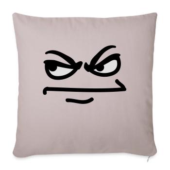 angry_face - Sofa pillowcase 17,3'' x 17,3'' (45 x 45 cm) - light taupe - Front