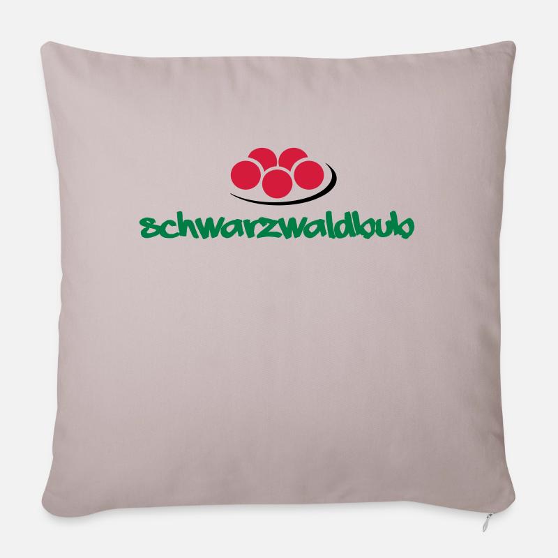 Schwarzwaldbub + Bollenhut - Sofakissenbezug 45 x 45 cm - helles Taupe