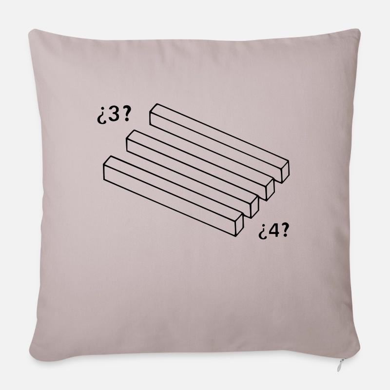 Optische Täuschungen 3 bis 4 Sticks - Sofakissenbezug 45 x 45 cm - helles Taupe