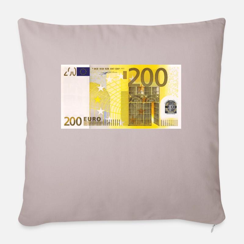 200 Euro Banknote - Sofakissenbezug 45 x 45 cm - helles Taupe