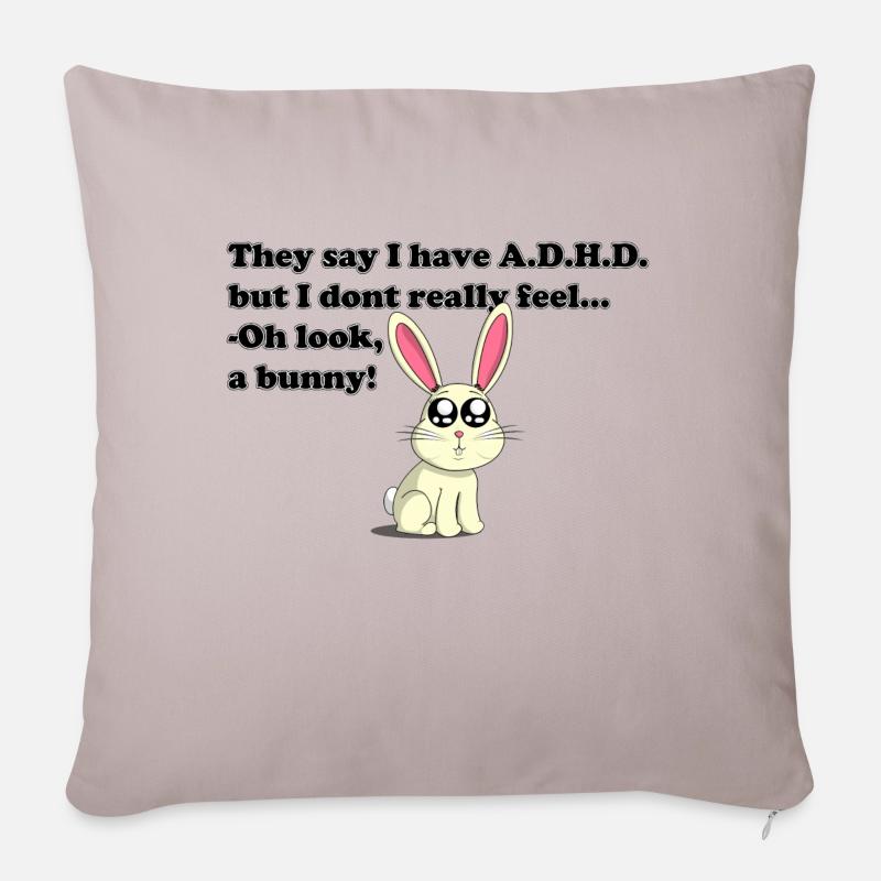 ADHD bunny - Sofakissenbezug 45 x 45 cm - helles Taupe