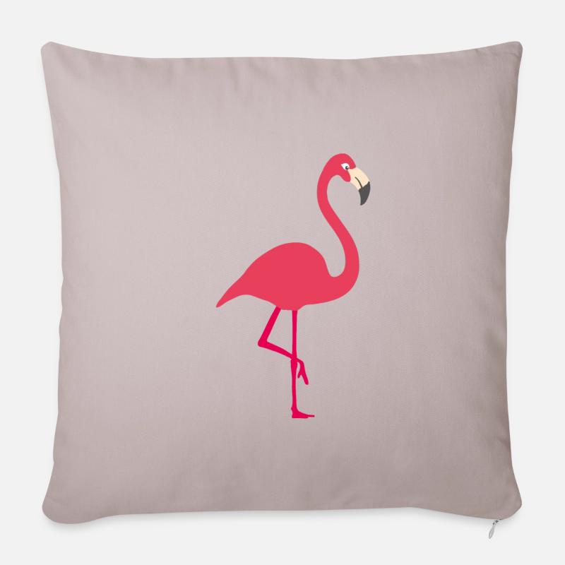Flamingo - Sofakissenbezug 45 x 45 cm - helles Taupe