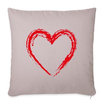 red heart - Sofa pillowcase 17,3'' x 17,3'' (45 x 45 cm) - light taupe - Front