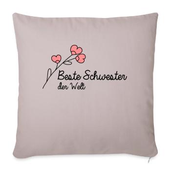 Best Sister in the World schwester_beste_herz05 - Sofa pillowcase 17,3'' x 17,3'' (45 x 45 cm) - light taupe - Front