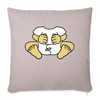 baby koerper lustig kind windel klein ohne kopf sc - Sofakissenbezug 45 x 45 cm - helles Taupe - Vorne