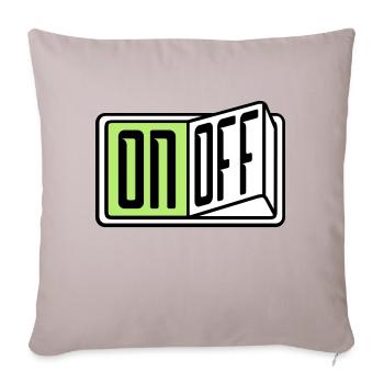 on off interrupteur bouton bouton activer désactiver - Housse de coussin décorative 45 x 45 cm - taupe clair - Devant