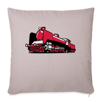 dampflok chemin de fer tendre - Housse de coussin décorative 45 x 45 cm - taupe clair - Devant