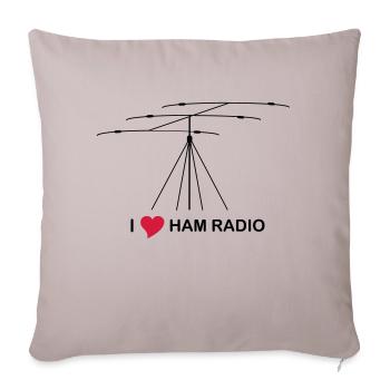 ham_radio - Sofakissenbezug 45 x 45 cm - helles Taupe - Vorne