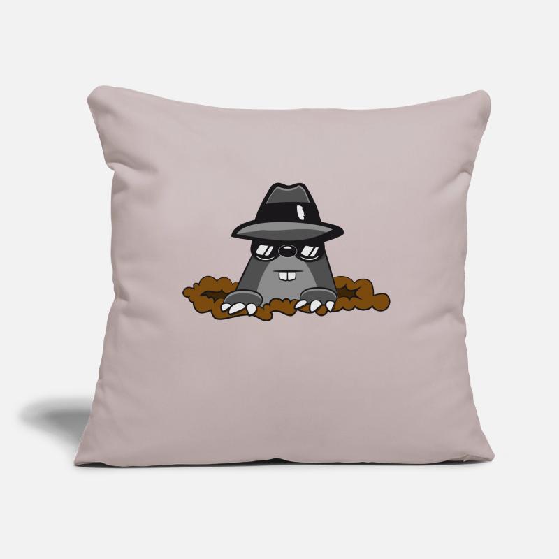 Mole earth mole hilarious agent secret s Sofa pillowcase 17,3'' x 17,3'' (45 x 45 cm)