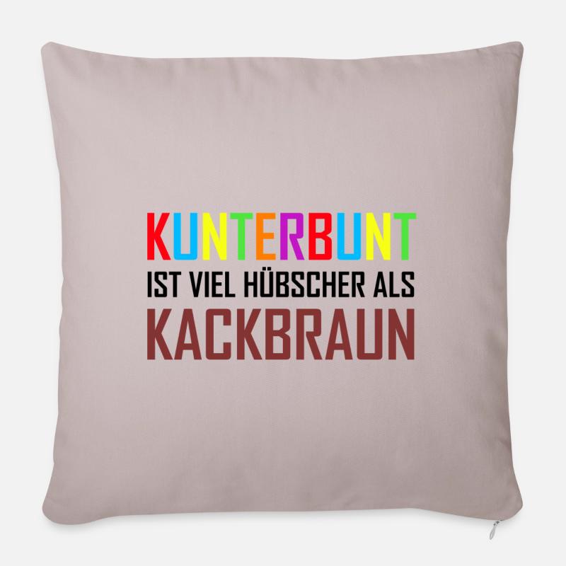 Gegen Rassismus | Nazis Links Antifa Geschenkideen - Sofakissenbezug 45 x 45 cm - helles Taupe