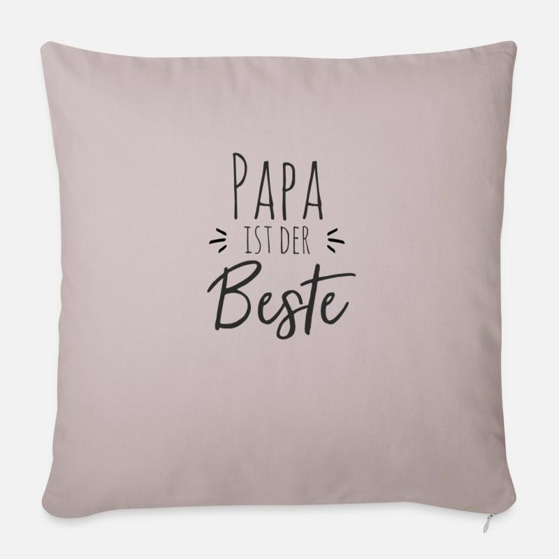 Papa est le meilleur - Housse de coussin décorative 45 x 45 cm - taupe clair