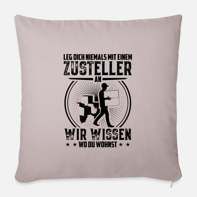 Zusteller Beruf | Postbote Paketzusteller Geschenk - Sofakissenbezug 45 x 45 cm - helles Taupe