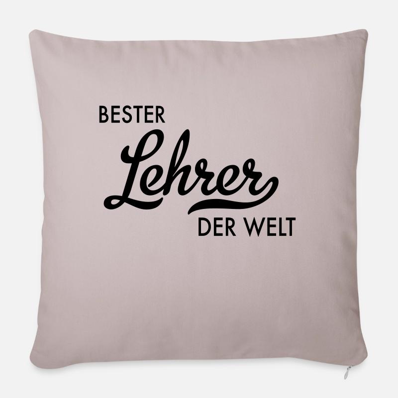 Bester Lehrer der Welt - Sofakissenbezug 45 x 45 cm - helles Taupe