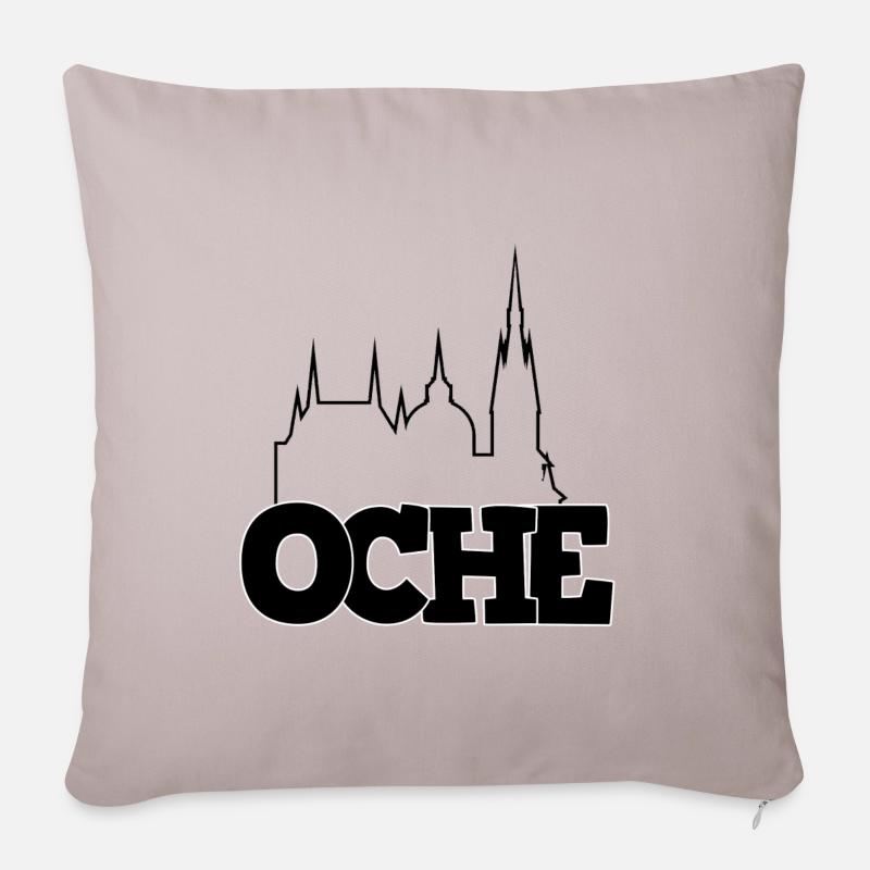 Oche Aachen Euregio Aachener Dom - Sofakissenbezug 45 x 45 cm - helles Taupe