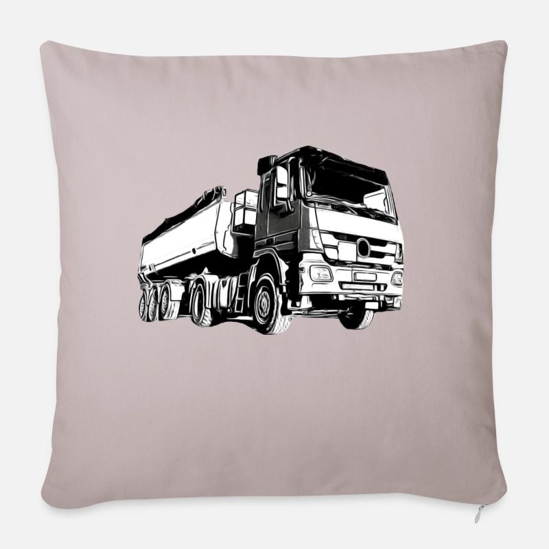 Lastwagen - Sofakissenbezug 45 x 45 cm - helles Taupe