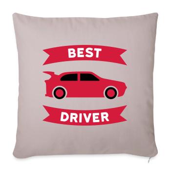 Meilleur pilote de voiture de sport (voiture de sport, bannière) - Housse de coussin décorative 45 x 45 cm - taupe clair - Devant