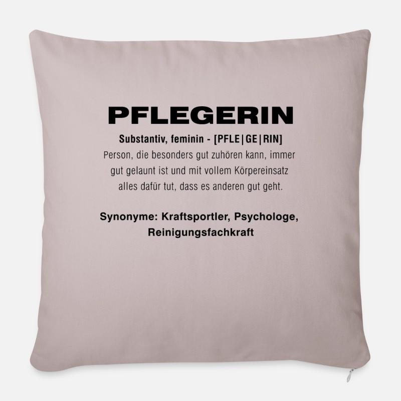 Pflegerin - Sofakissenbezug 45 x 45 cm - helles Taupe