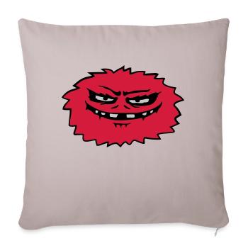 Haariges böses Monster Comic - Sofakissenbezug 45 x 45 cm - helles Taupe - Vorne
