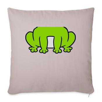 Costume petite grenouille assise - Housse de coussin décorative 45 x 45 cm - taupe clair - Devant