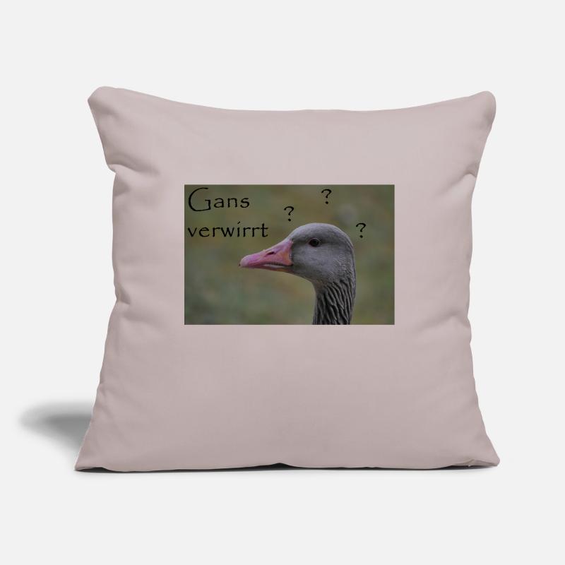 Gans verwirrt - witziger Spruch Sofakissenbezug 45 x 45 cm