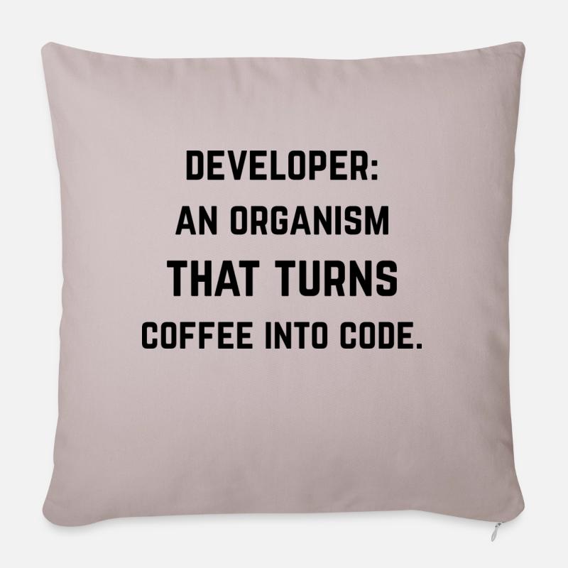 Entwicklerorganisation, die Kaffee in Code verwandelt - Sofakissenbezug 45 x 45 cm - helles Taupe
