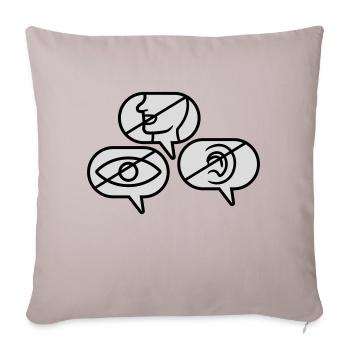 Ne voyez pas Speak Hear - Housse de coussin décorative 45 x 45 cm - taupe clair - Devant
