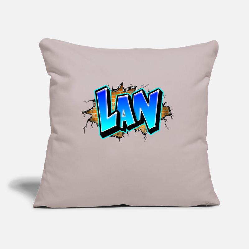 Graffiti LAN Cracks Bricks Yellow Sofa pillowcase 17,3'' x 17,3'' (45 x 45 cm)