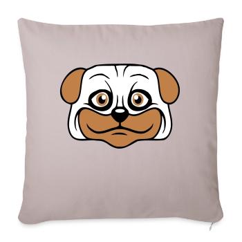 chien carlin petite bite mignonne amour heureux bande dessinée amusant - Housse de coussin décorative 45 x 45 cm - taupe clair - Devant
