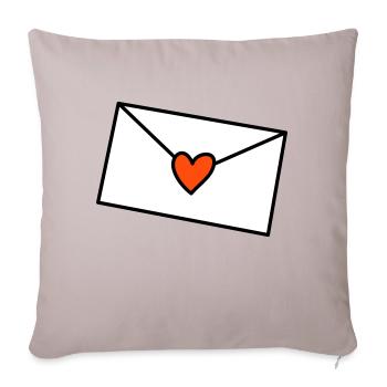 Lettre Coeur Tricolore - Housse de coussin décorative 45 x 45 cm - taupe clair - Devant