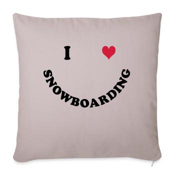 I love Snowboarding - Sofa pillowcase 17,3'' x 17,3'' (45 x 45 cm) - light taupe - Front