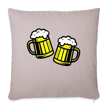 Bierglas Prost Symbol Bier - Sofakissenbezug 45 x 45 cm - helles Taupe - Vorne