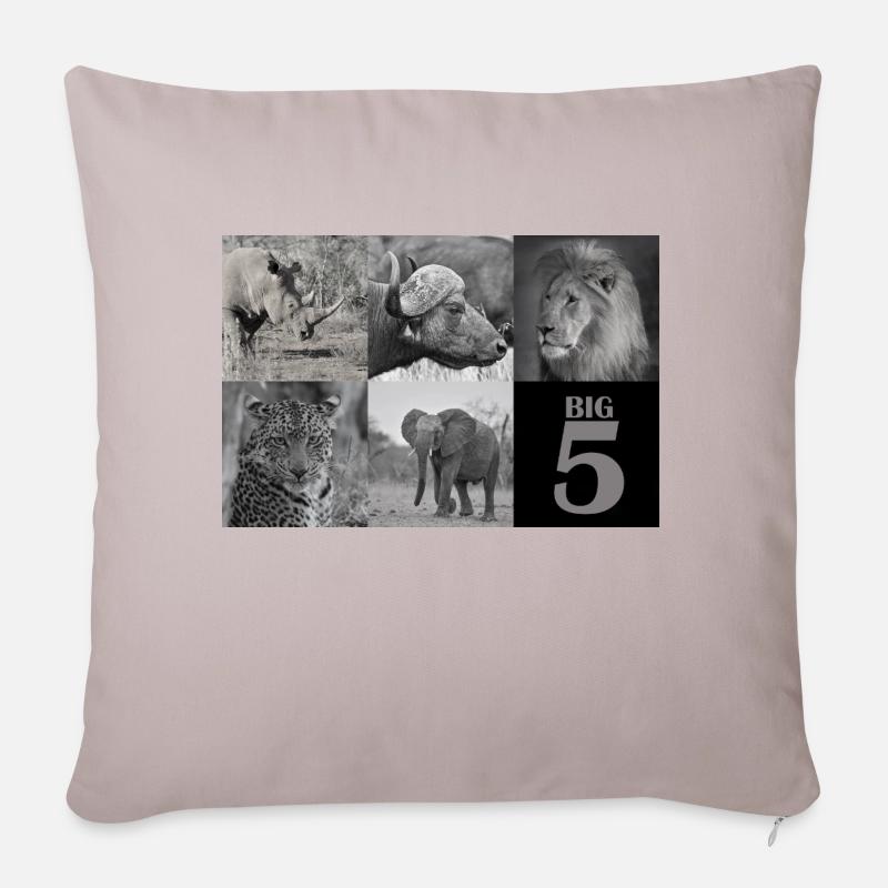 Afrikas Big 5 - Sofakissenbezug 45 x 45 cm - helles Taupe