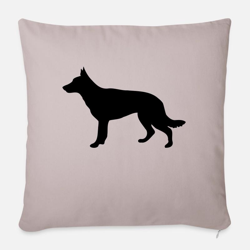 Schäferhund - Sofakissenbezug 45 x 45 cm - helles Taupe