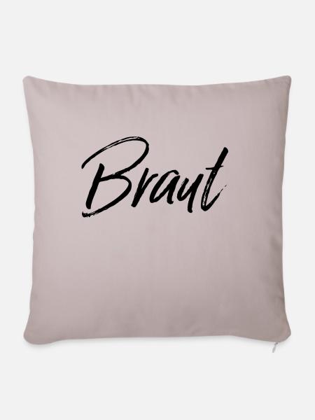 Braut schwarz - Sofakissenbezug 45 x 45 cm - helles Taupe