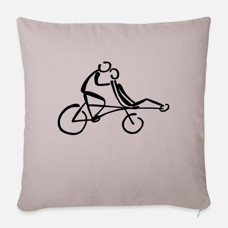 Pinogramm Pino Stufentandem Tandem - Sofakissenbezug 45 x 45 cm - helles Taupe