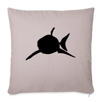 requin shark silhouette ombre shadow2 - Housse de coussin décorative 45 x 45 cm - taupe clair - Devant