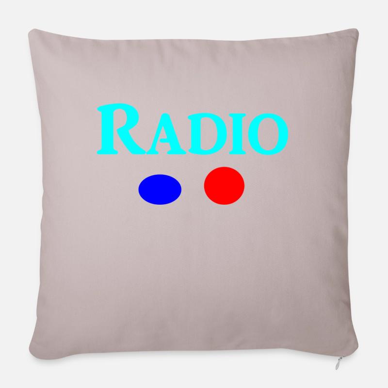 Radio - Sofakissenbezug 45 x 45 cm - helles Taupe