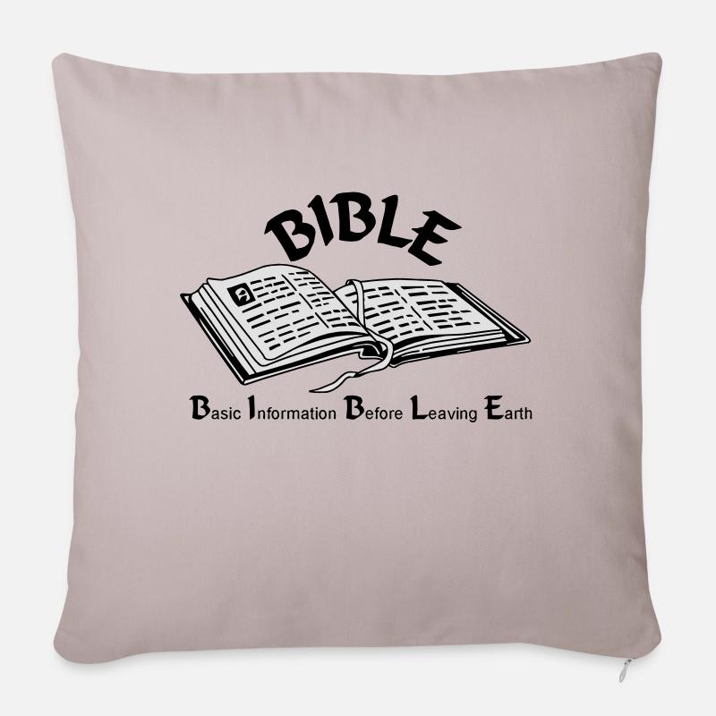 Bibel - Sofakissenbezug 45 x 45 cm - helles Taupe