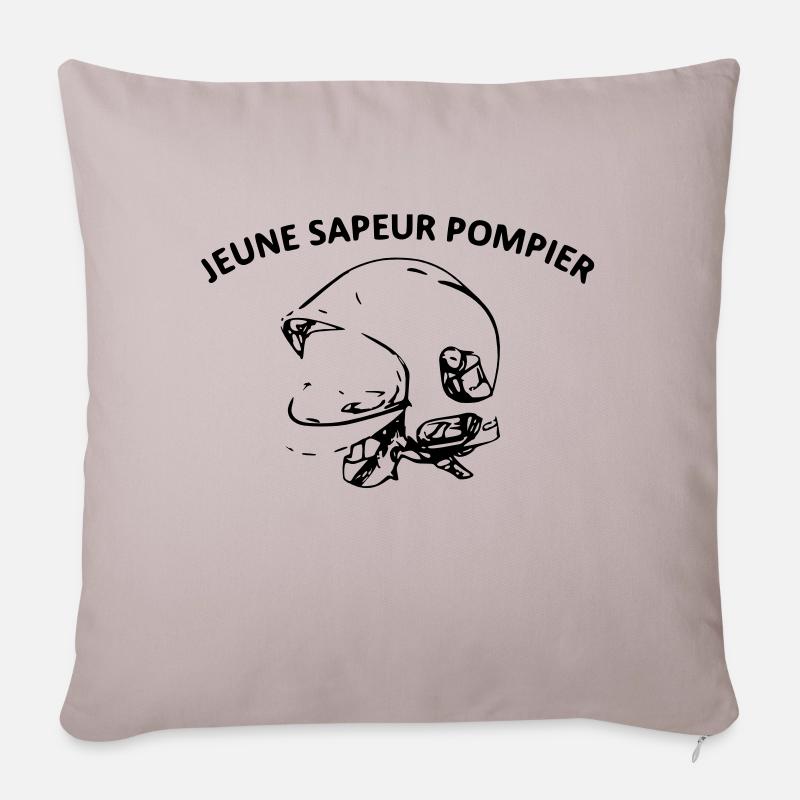 jeune sapeur pompier - Housse de coussin décorative 45 x 45 cm - taupe clair