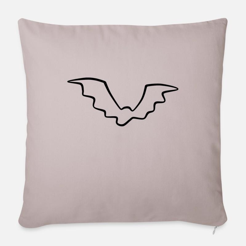 Fledermaus schwarz comic silhouette vampir geschen - Sofakissenbezug 45 x 45 cm - helles Taupe
