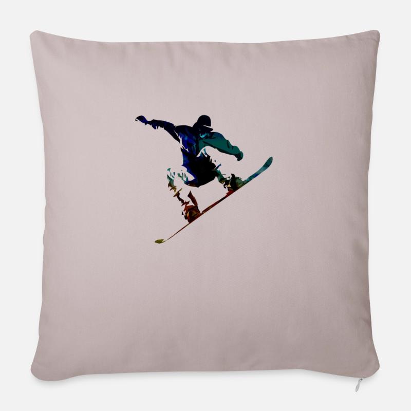 snowboarder - Sofakissenbezug 45 x 45 cm - helles Taupe