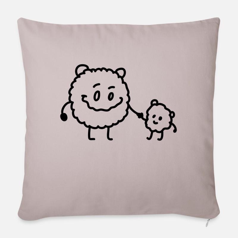 Monster Familie - Sofakissenbezug 45 x 45 cm - helles Taupe