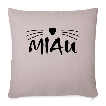 Miau Chat Idée cadeau - Housse de coussin décorative 45 x 45 cm - taupe clair - Devant