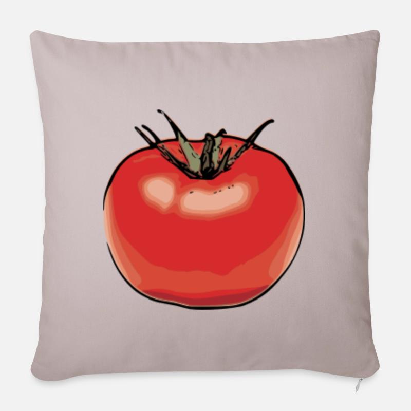 Tomate cartoon - Sofakissenbezug 45 x 45 cm - helles Taupe