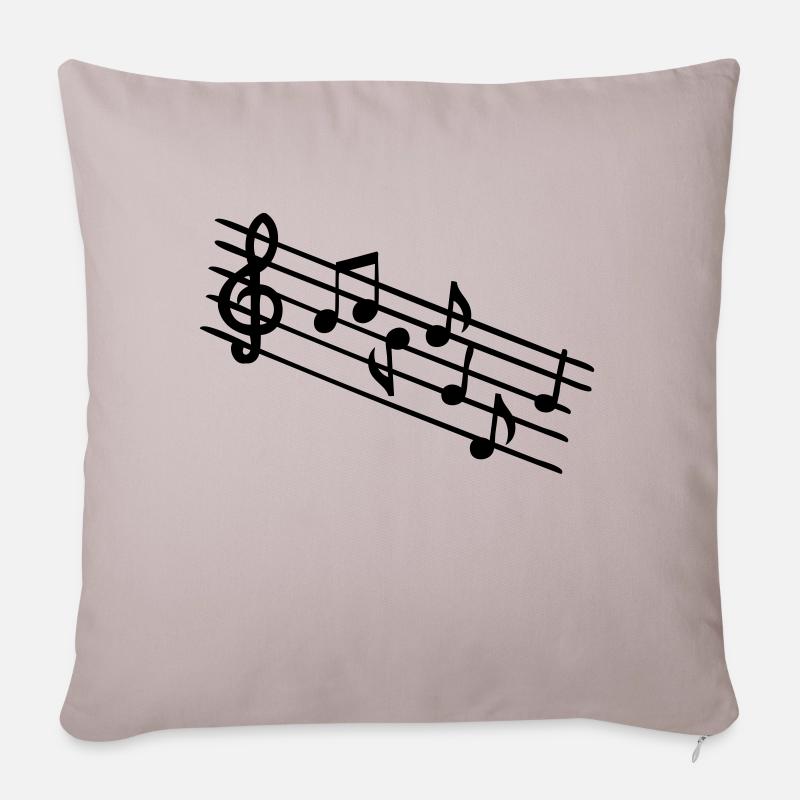 symbole de note de musique - Housse de coussin décorative 45 x 45 cm - taupe clair