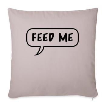 Speech Bubble Talk Comic Cartoon Feed Me logo desig - Sofa pillowcase 17,3'' x 17,3'' (45 x 45 cm) - light taupe - Front