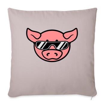 Lunettes de soleil cool cochon parti - Housse de coussin décorative 45 x 45 cm - taupe clair - Devant